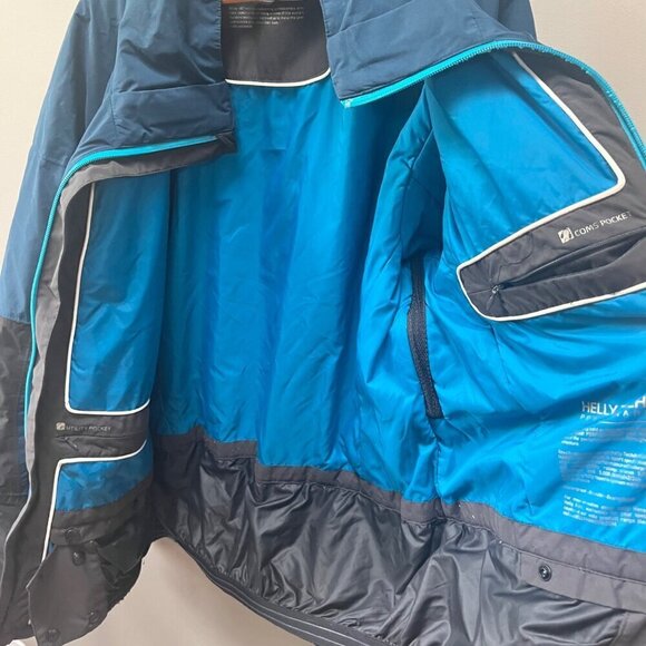Helly Hansen Men's Waterproof Jacket L/G Helly Tech Performance Blue/White - Picture 7 of 8